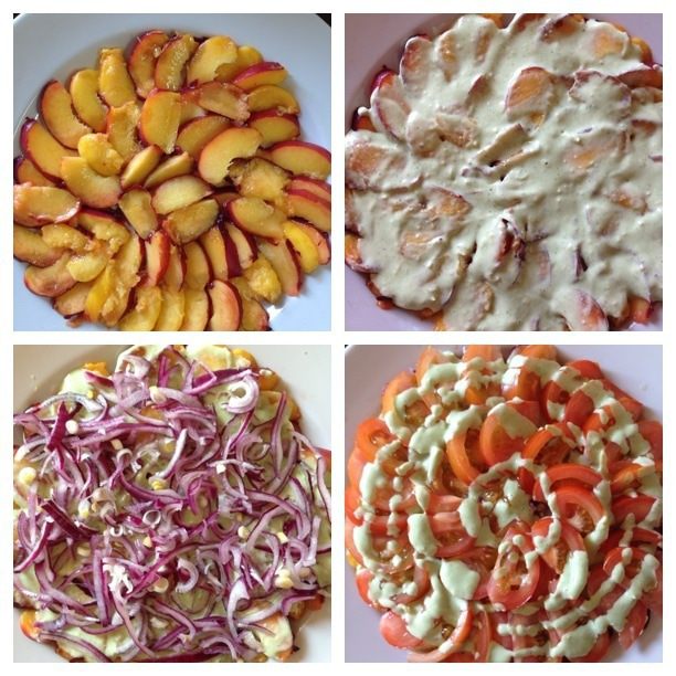 Салат с персиками и помидорами 