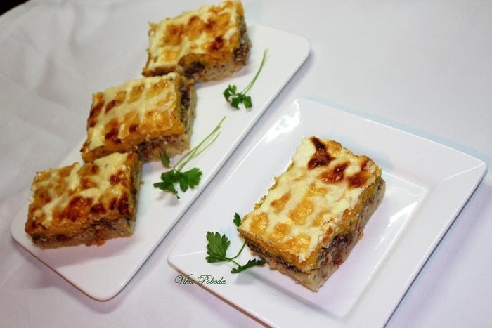 Запеканка с фаршем под тыквенной шубкой