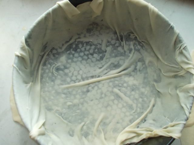 Пирог из теста фило и овощей