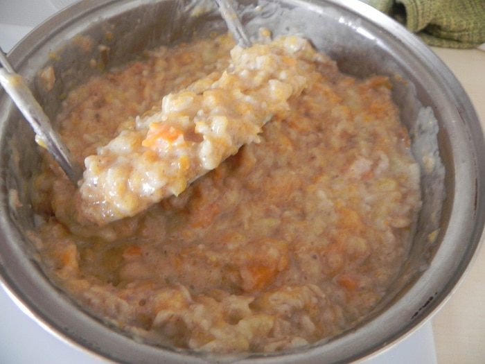 Тыквенно-банановая запеканка под ореховой крошкой