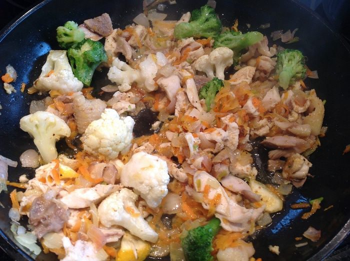 Гратен с курицей