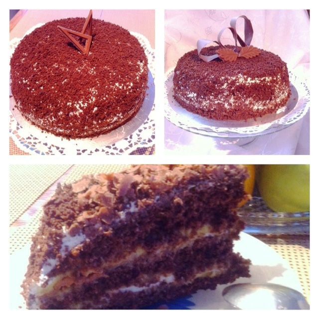 Шоколадный торт с маракуйей и безе