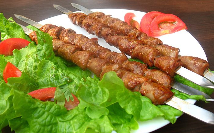 Шашлык из куриных сердечек