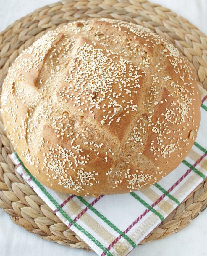 Хлеб из смешанной муки на йогурте 