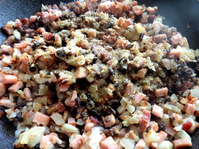 Сливочный жульен с ветчиной и грибами