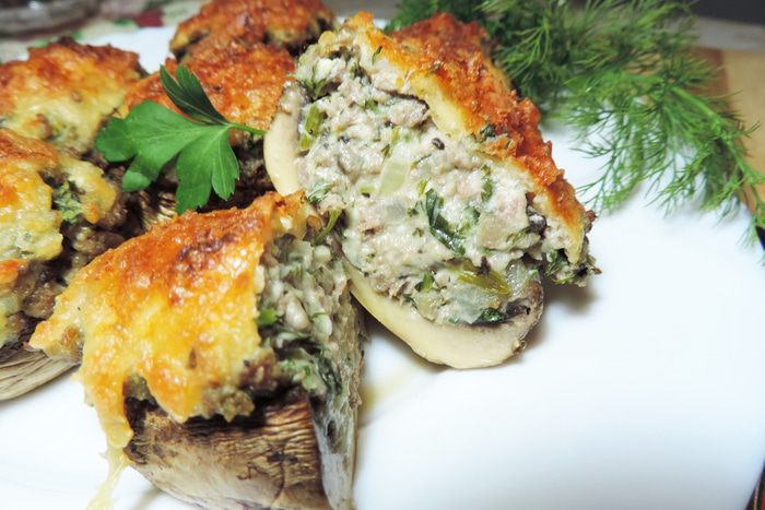 Фаршированные шампиньоны &amp;quot;Шик&amp;quot;