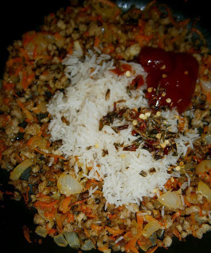 Суп с фаршем, рисом и имбирем