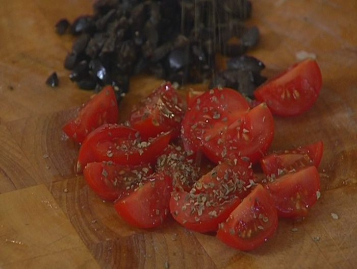 Пирог из фило с цукини и баклажаном 