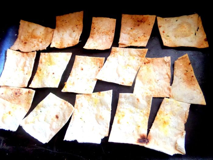 Чипсы из лаваша к постному грибному супчику