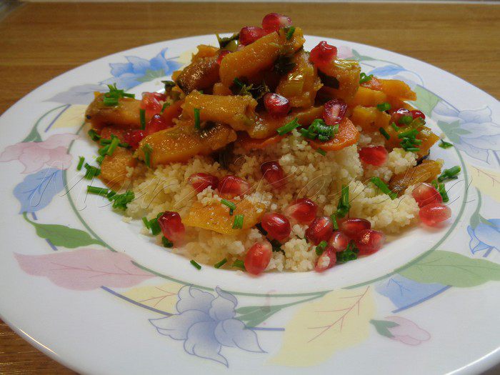 Кус-кус с бататом и гранатом