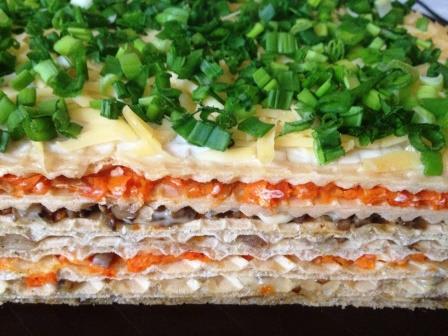 Закусочный селедочный торт