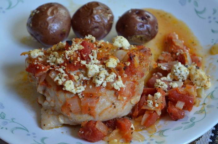 Курица с томатами и фетой