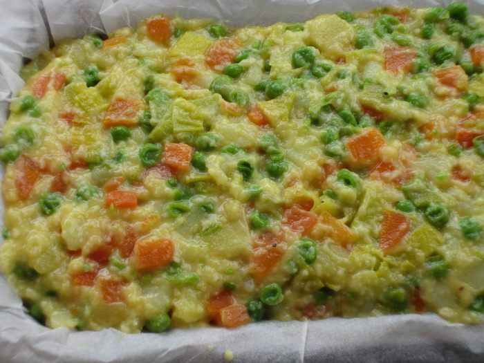 Овощной террин с яйцом