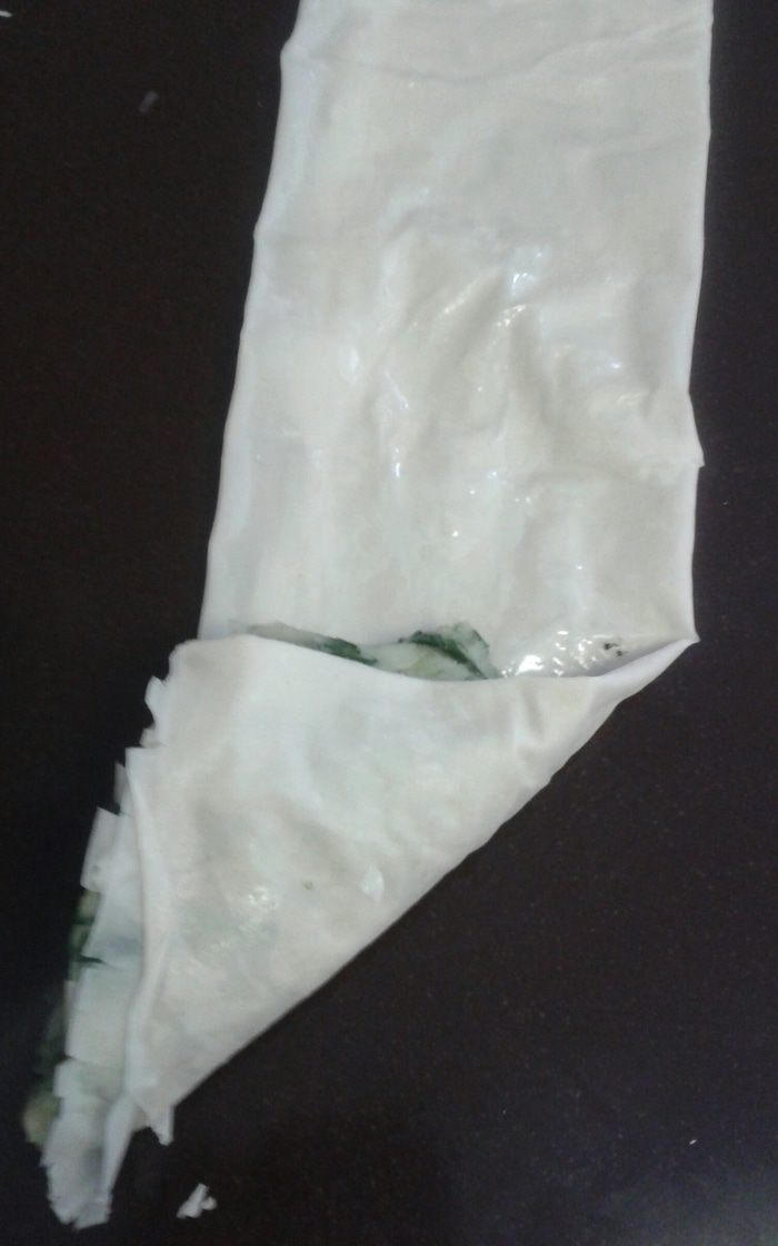 Конвертики из теста фило со шпинатом и картофелем