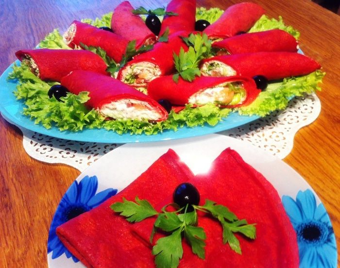 Блинные рулетики с семгой &amp;quot;Проводы Зимы и встреча Весны&amp;quot;