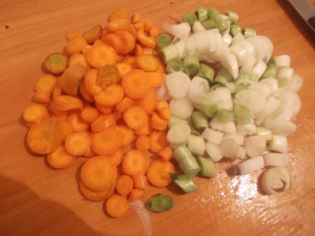 Паста с говядиной и молодыми овощами