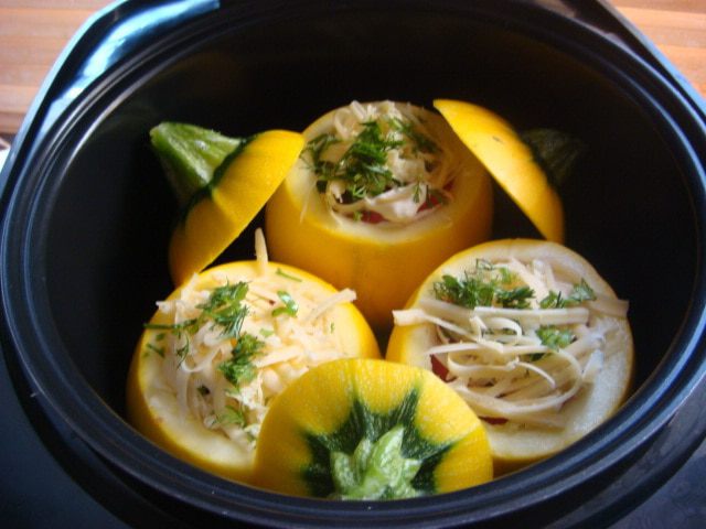 Фаршированные круглые кабачки 