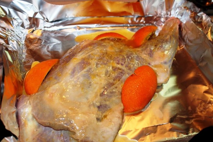 Баранья нога в апельсинах