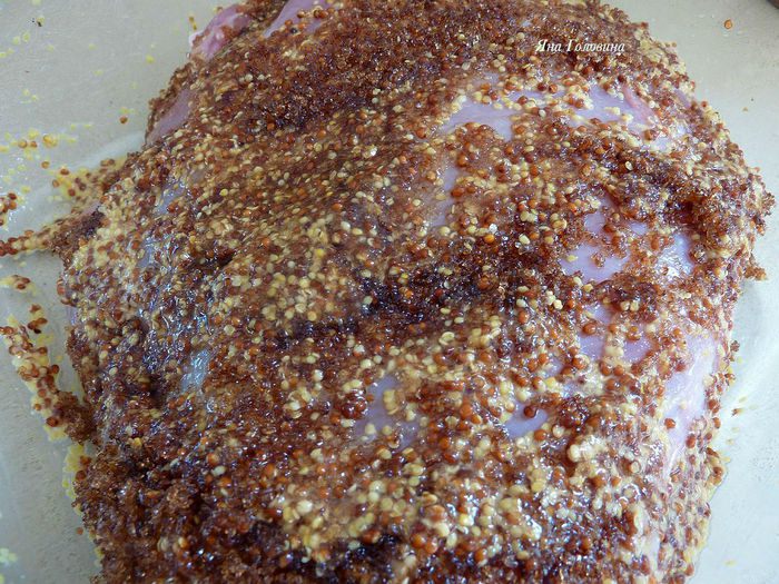 Индюшиная грудка, запеченная в горчице 