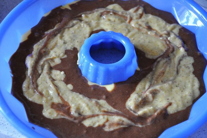 Апельсиновый кекс с тремя видами теста