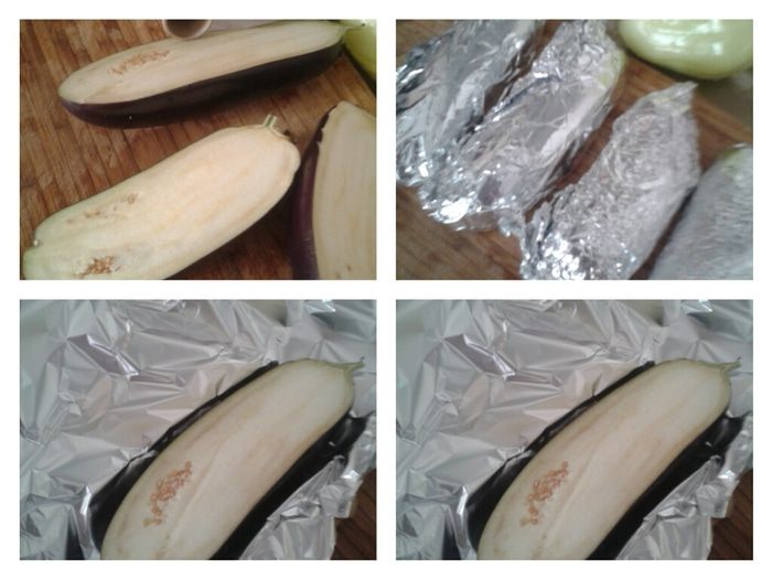 Баклажаны, фаршированные куриной печенью и помидорами