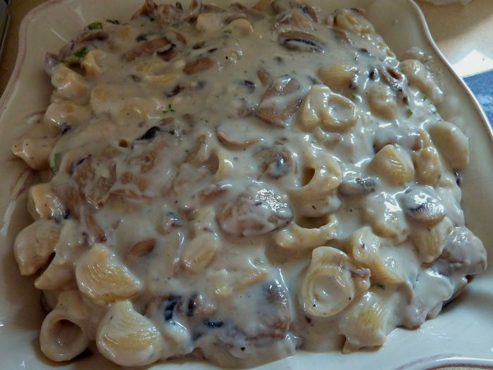 Запеченная паста с грибами 