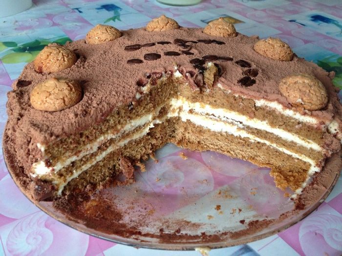 Торт &amp;quot;Амаретти&amp;quot; с заварным сметанным кремом