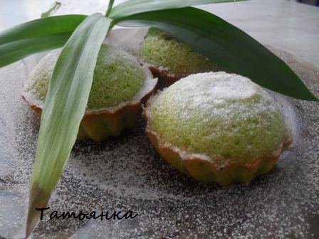 Зеленые маффины с чаем матча