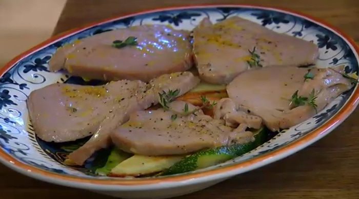 Закуска из тунца с цукини и картофелем