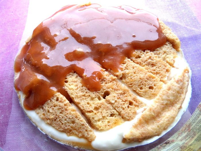 Тирамису на твороге с карамельной прослойкой