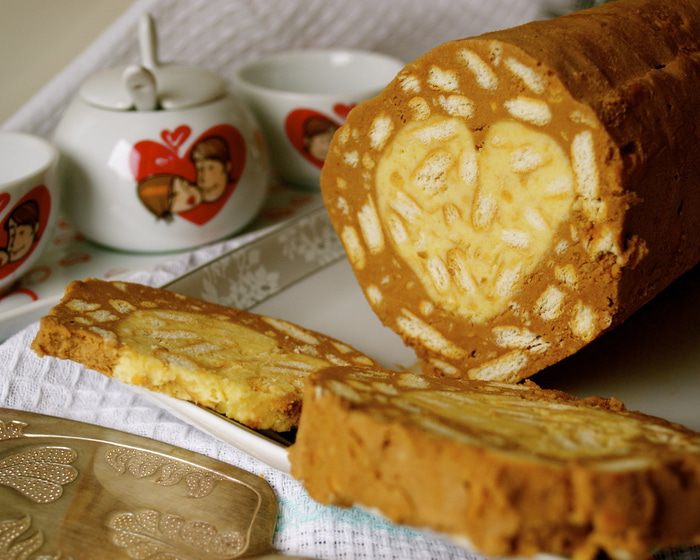 Десертная салями &amp;quot;Белое сердечко шоколада&amp;quot;