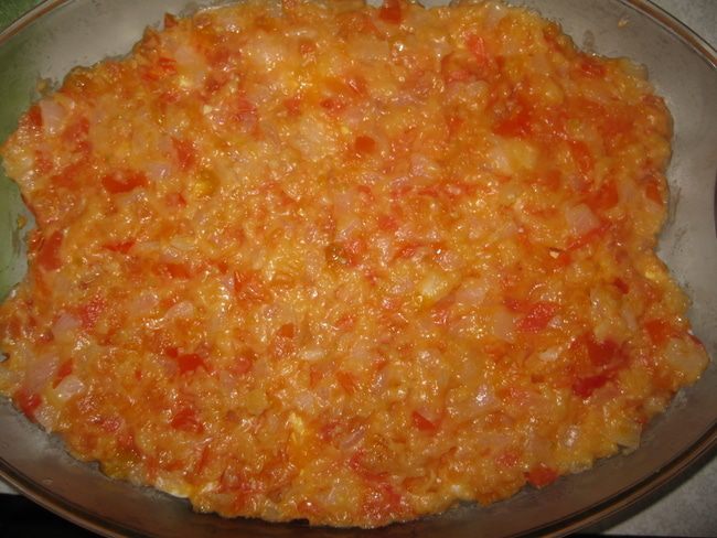 Огретен с томатами и яйцами