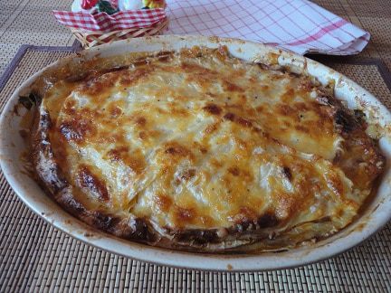 Лазанья из капусты и свинины