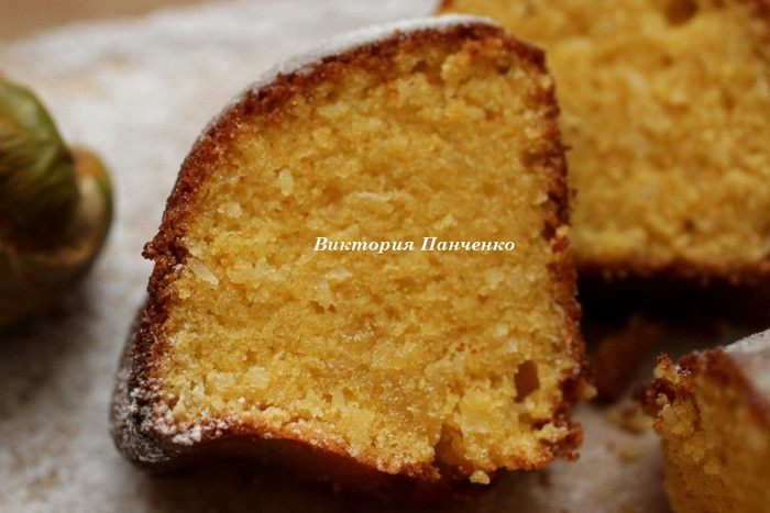 Кукурузно-кокосовый заварной кекс