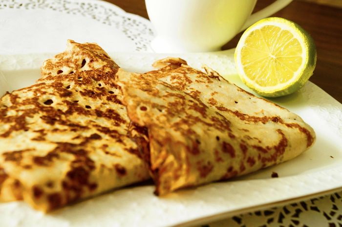 Блинчики на грушевом пюре с лаймом