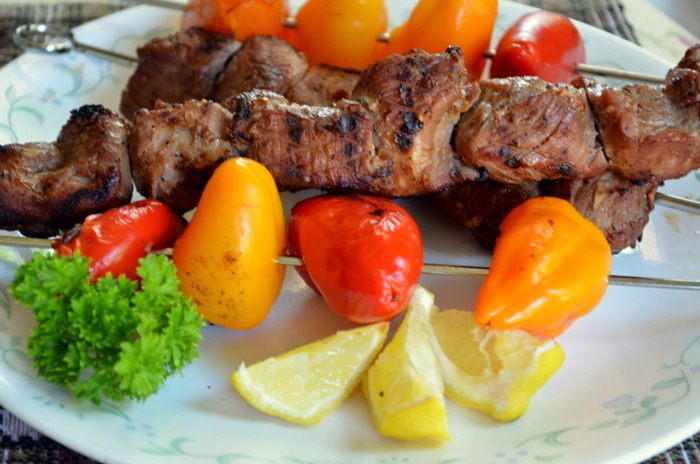 Свиной кебаб со сладким перцем