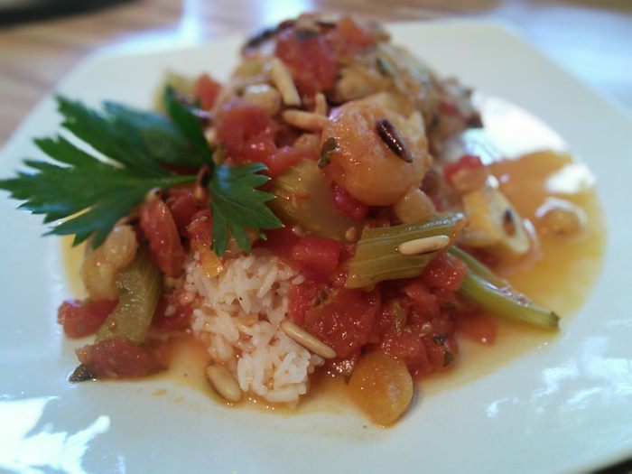 Курица с помидорами по-гречески