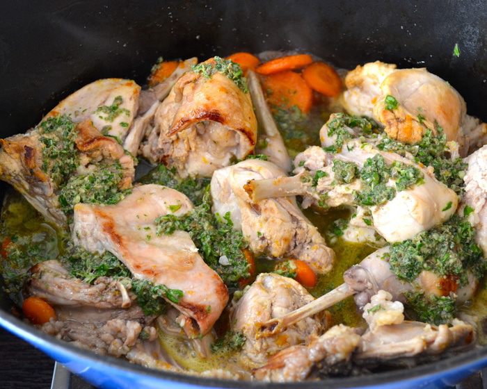 Кролик с песто по-новому (Coniglio al pesto matto)