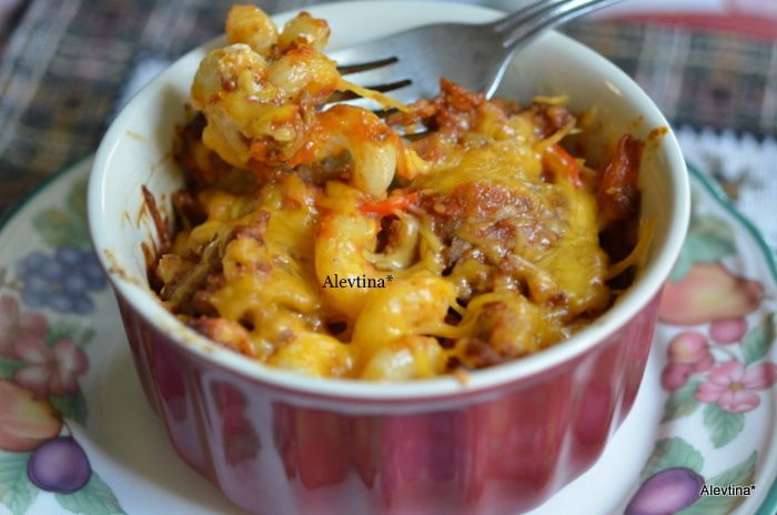 Запеканка с говядиной и сыром Чеддер