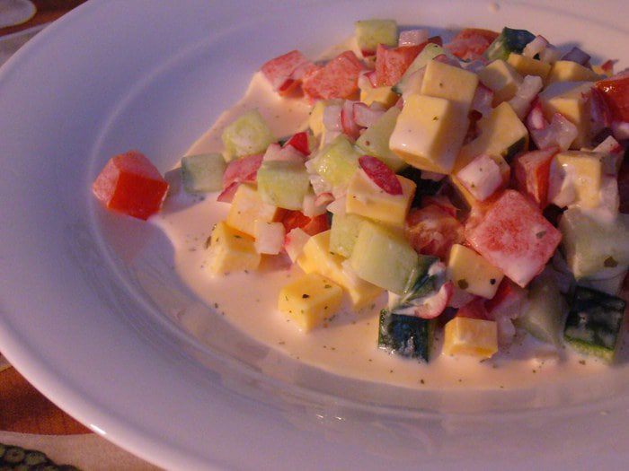 Облегченный сырный салат 