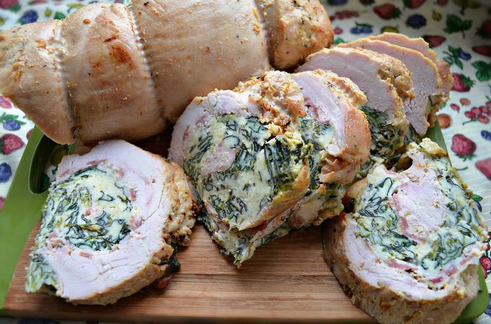 Новогодний рулет из индейки