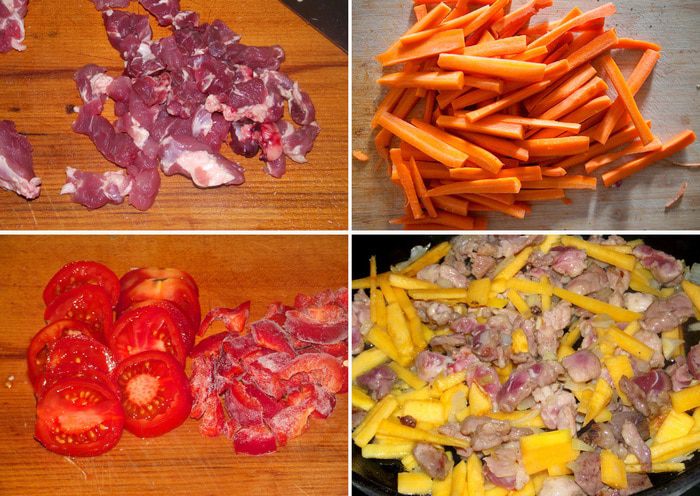 Киш с тыквой и мясом