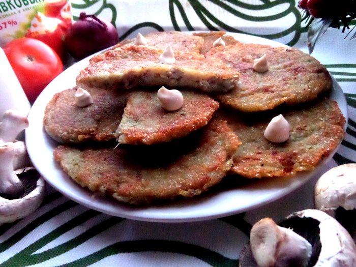 Драники с мясной начинкой