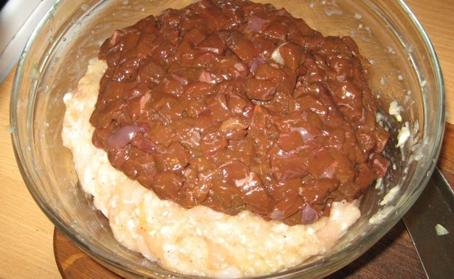 Куриные оладьи с печенью