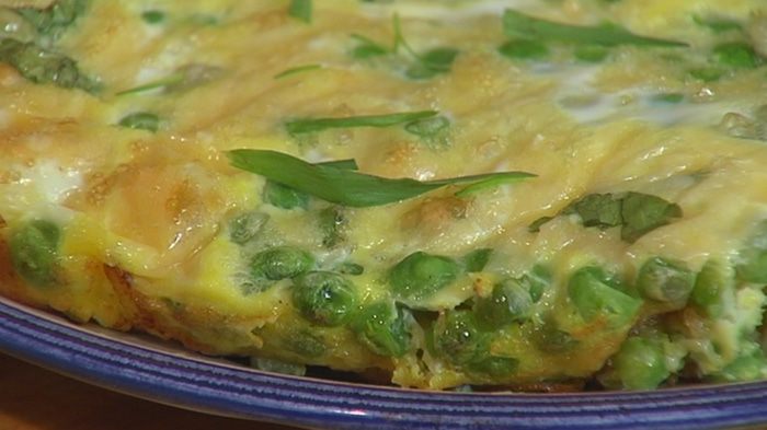 Фриттата с зеленым горошком и картофелем 