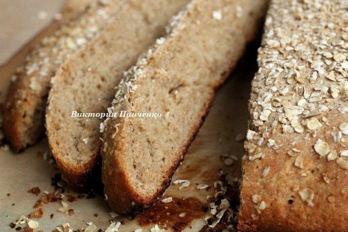Ржаной хлеб на пиве с медом и овсяными хлопьями