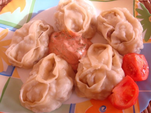 Манты с гусем