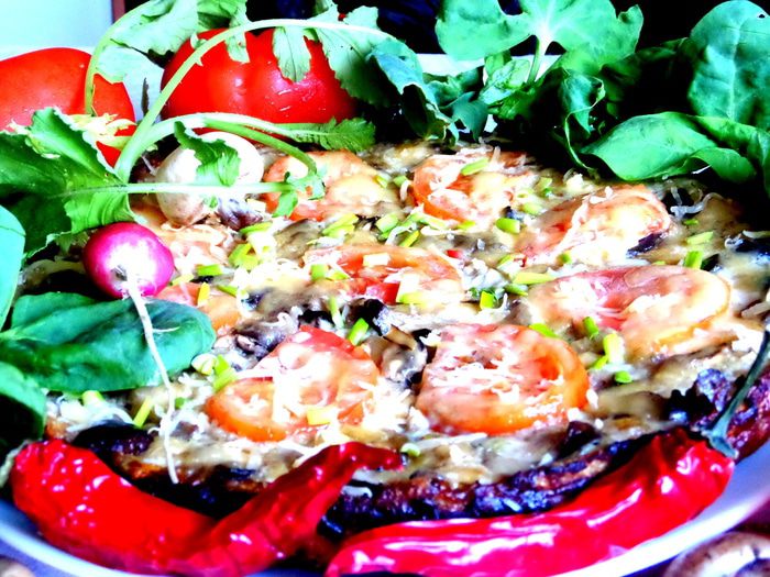 Фриттата из баклажанов с грибами