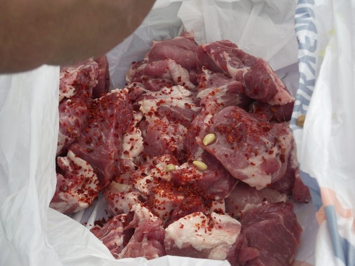 Шашлык из свинины с водкой