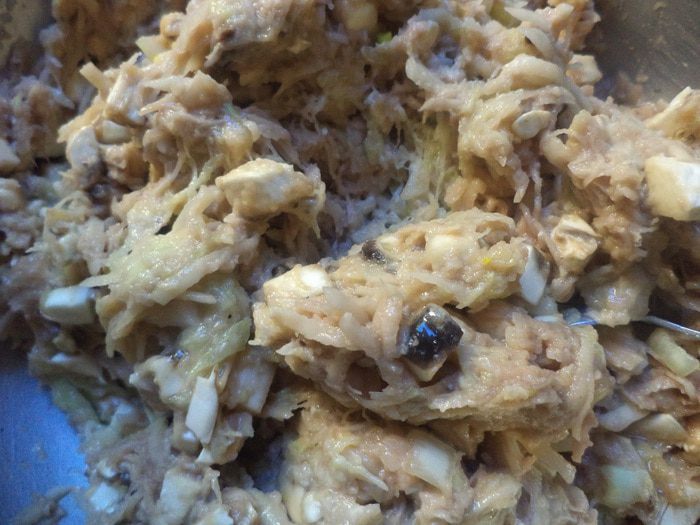 Картофельные драники с шампиньонами и кабачком